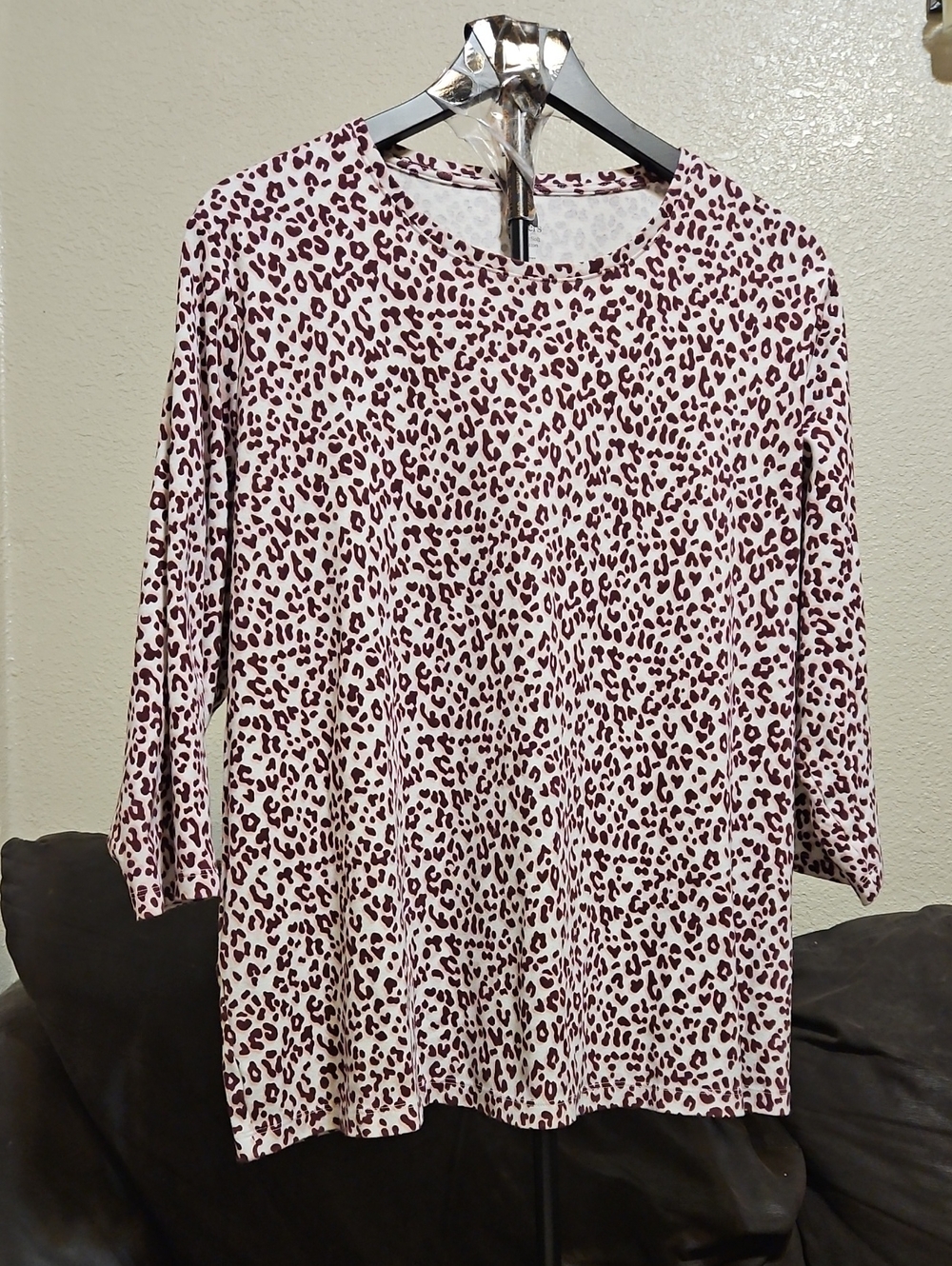Kim Rogers Mauve Leopard Print Long Sleeve Tee